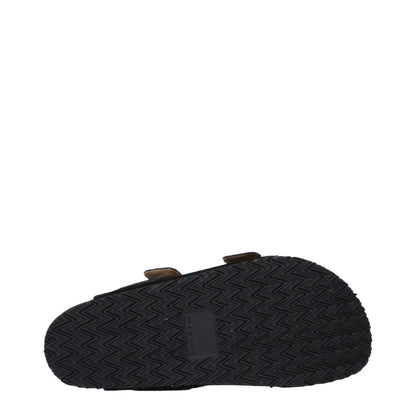 Black Leather Slippers