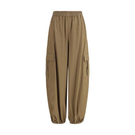 Beige Cotton Cargo Pants