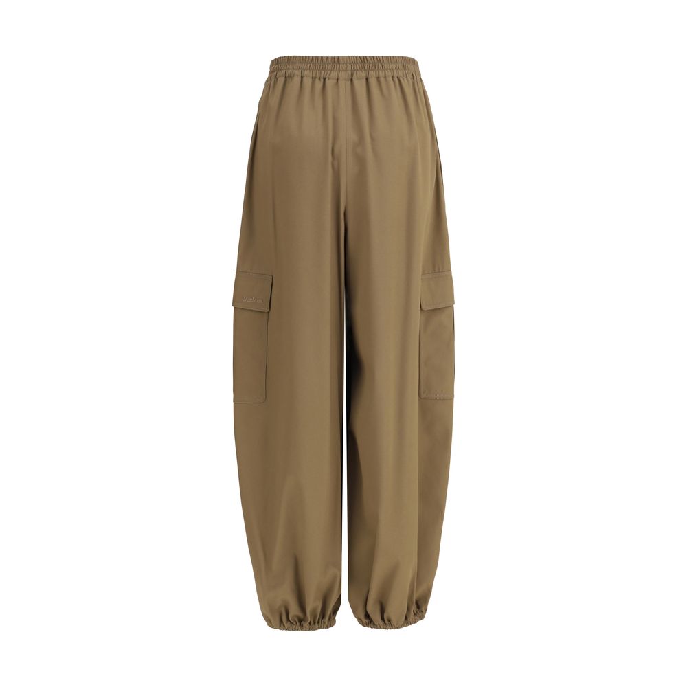 Beige Cotton Cargo Pants