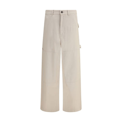 Beige Cotton Cargo Pants
