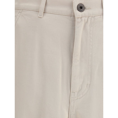 Beige Cotton Cargo Pants