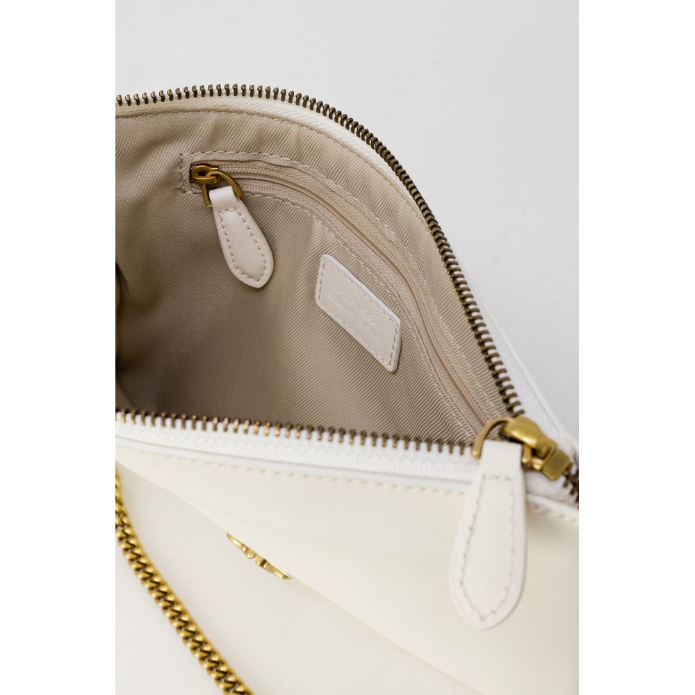 Cream Leather Clutch Bag