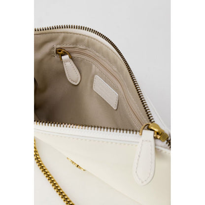 Cream Leather Clutch Bag