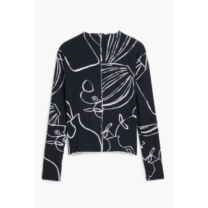 Black Elastane Women T-Shirt