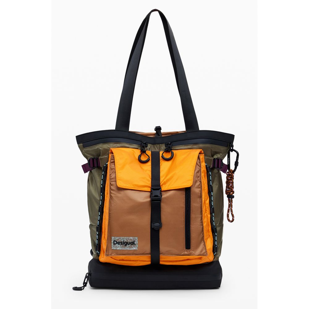 Green Polyester Women Backpack