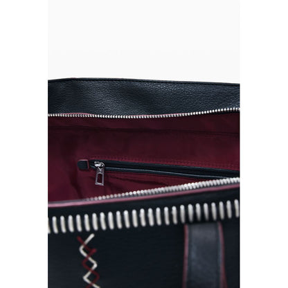 Black Polyethylene Women Handbag