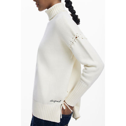 White Cotton Women Sweater
