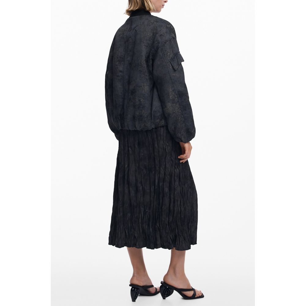 Black Polyester Women Jacket