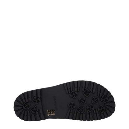 Green Fabric Flat Sandals