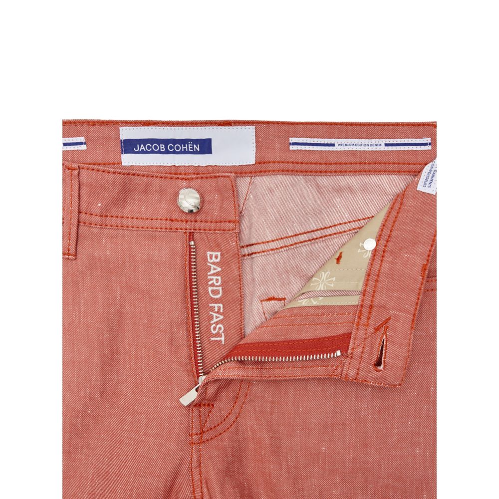 Red Cotton Skinny Pants