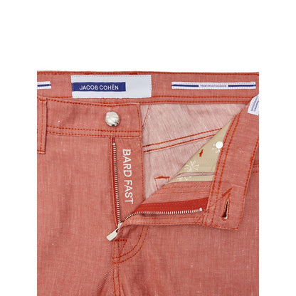 Red Cotton Skinny Pants