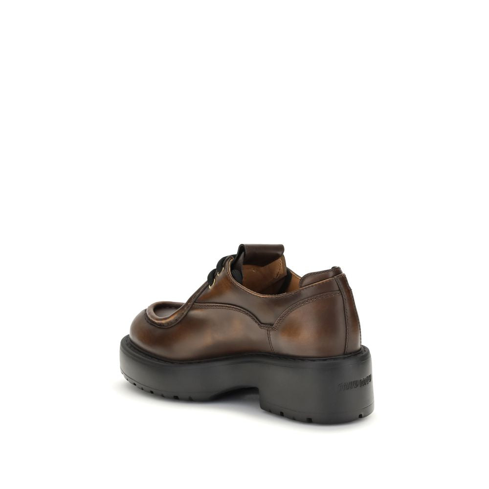 Brown Calf Leather Bos Taurus Platform Loafers