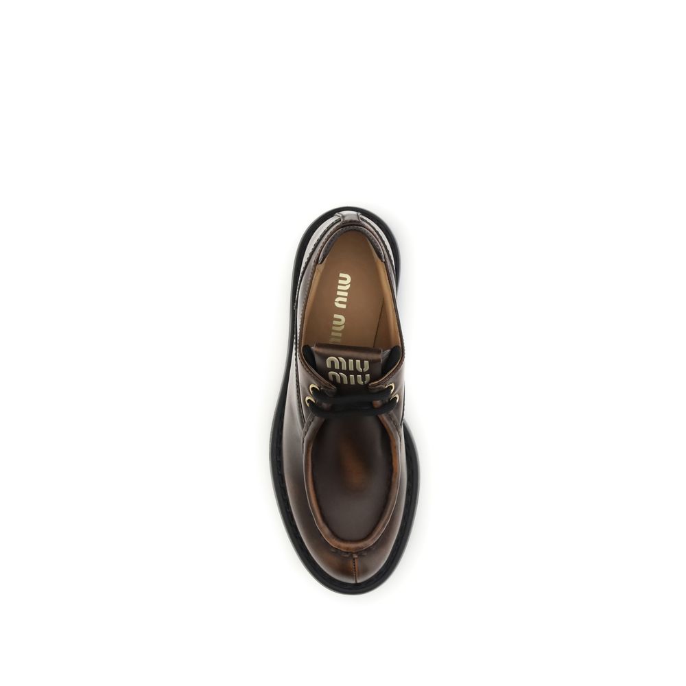 Brown Calf Leather Bos Taurus Platform Loafers