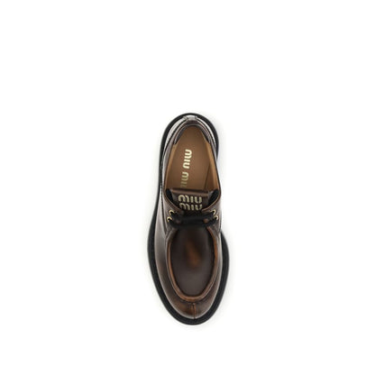 Brown Calf Leather Bos Taurus Platform Loafers