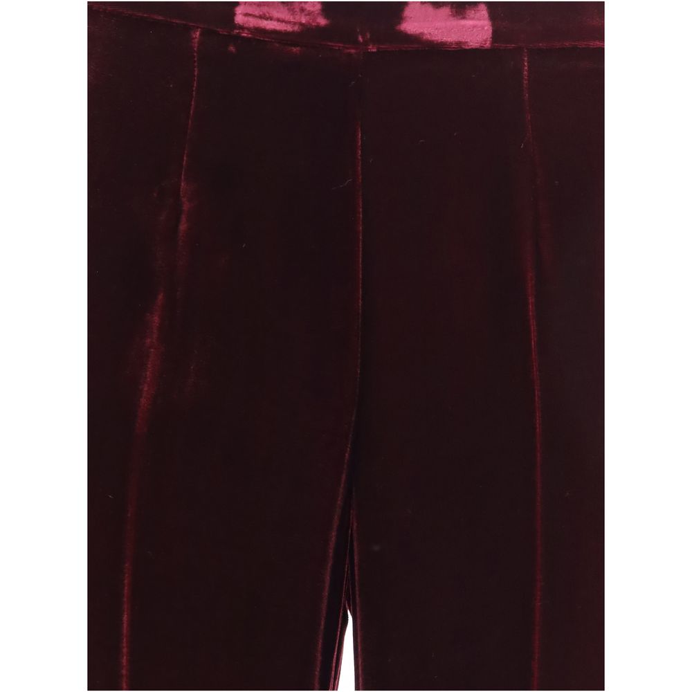 Bordeaux Viscose Flared Pants
