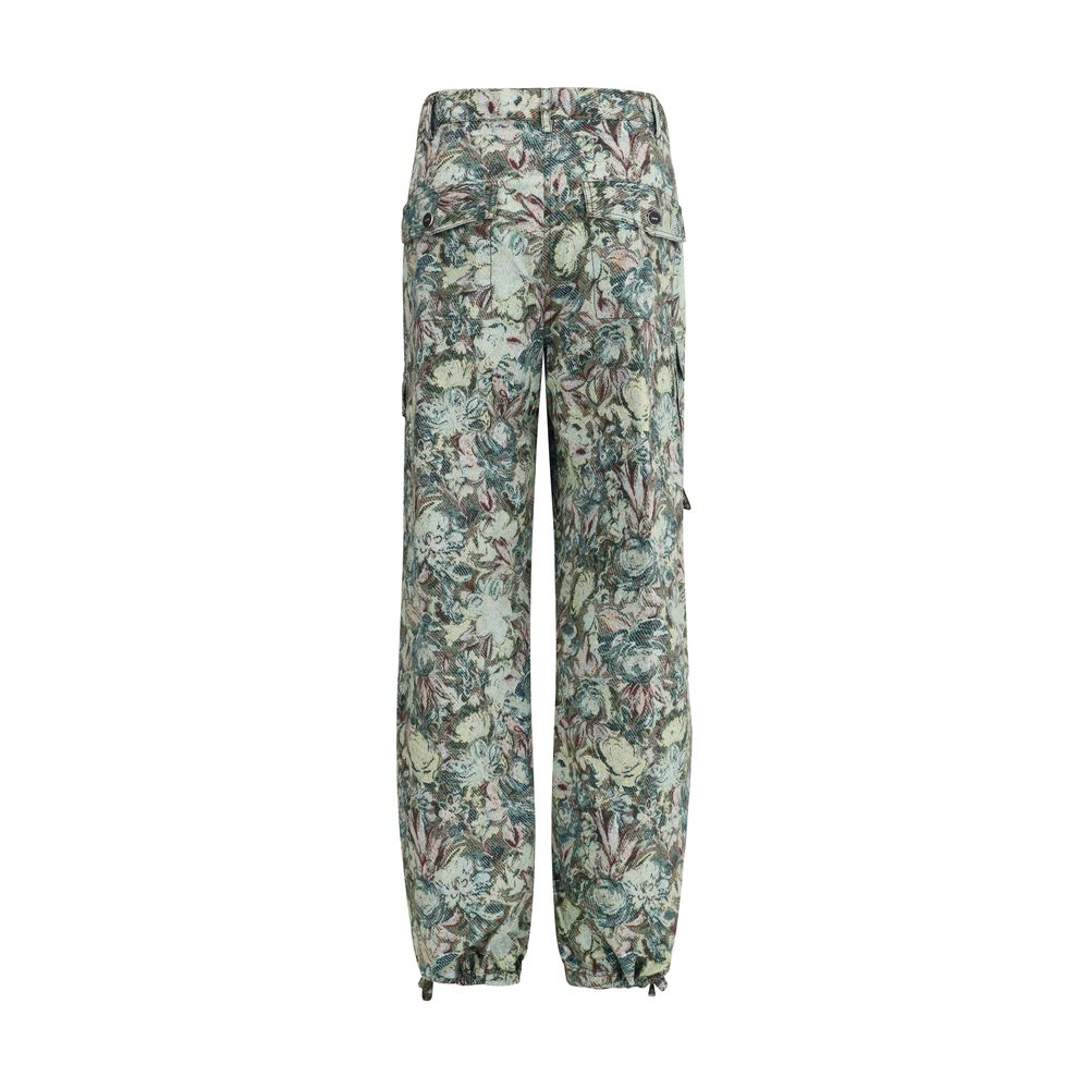 Multicolor Cotton Casual Pants