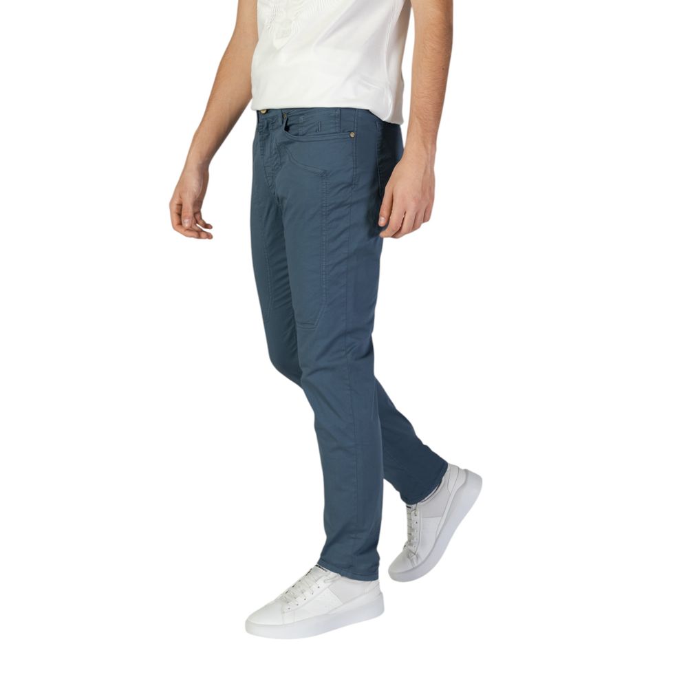 Blue Cotton Skinny Pant