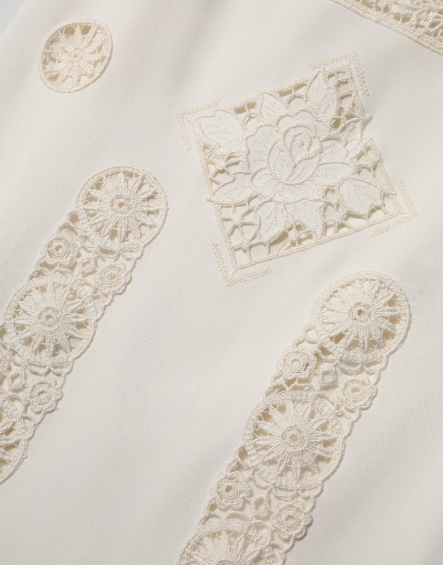 White Floral Lace Sleeveless Midi Dress