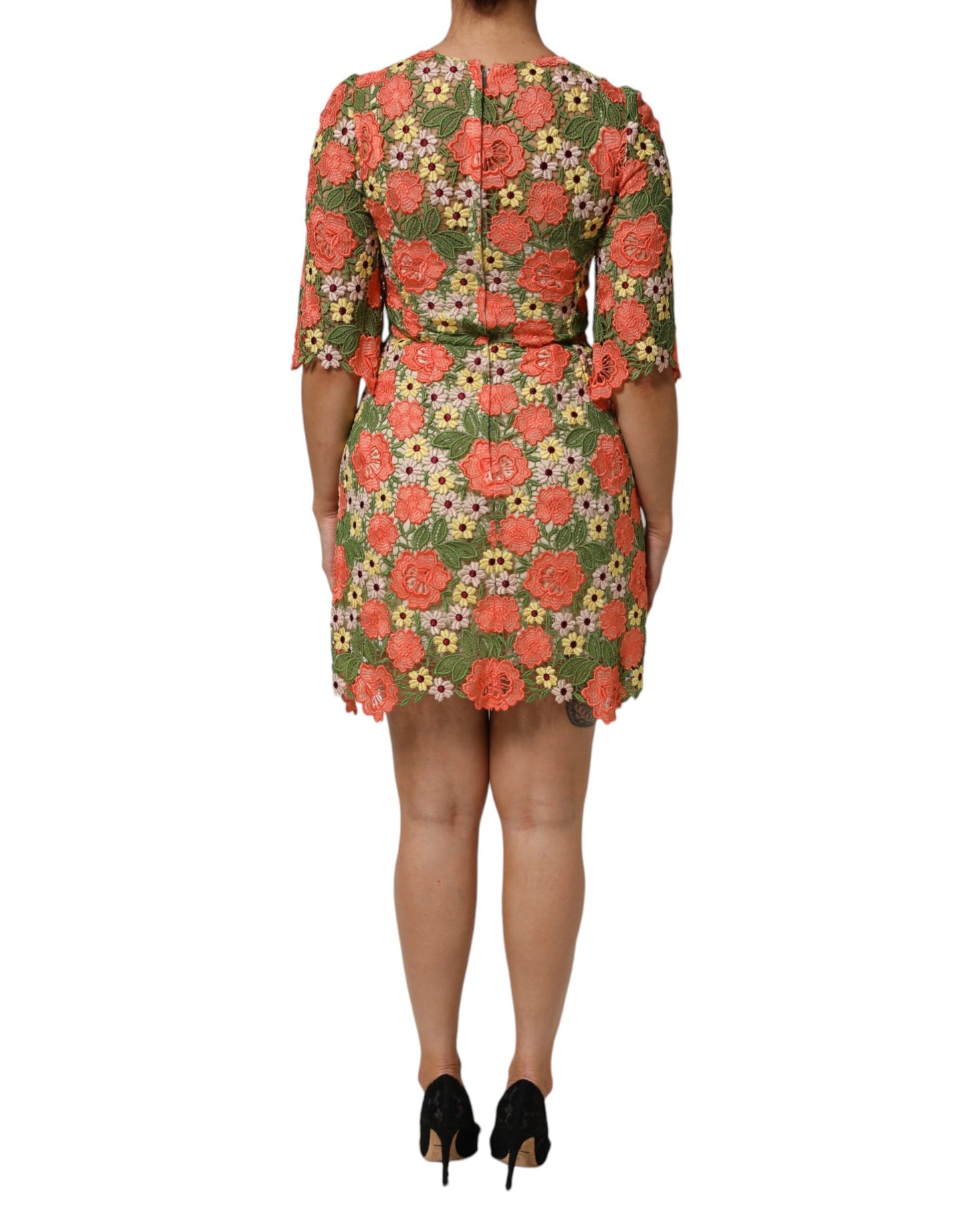 Multicolor Floral Embroidery Aline Mini Dress
