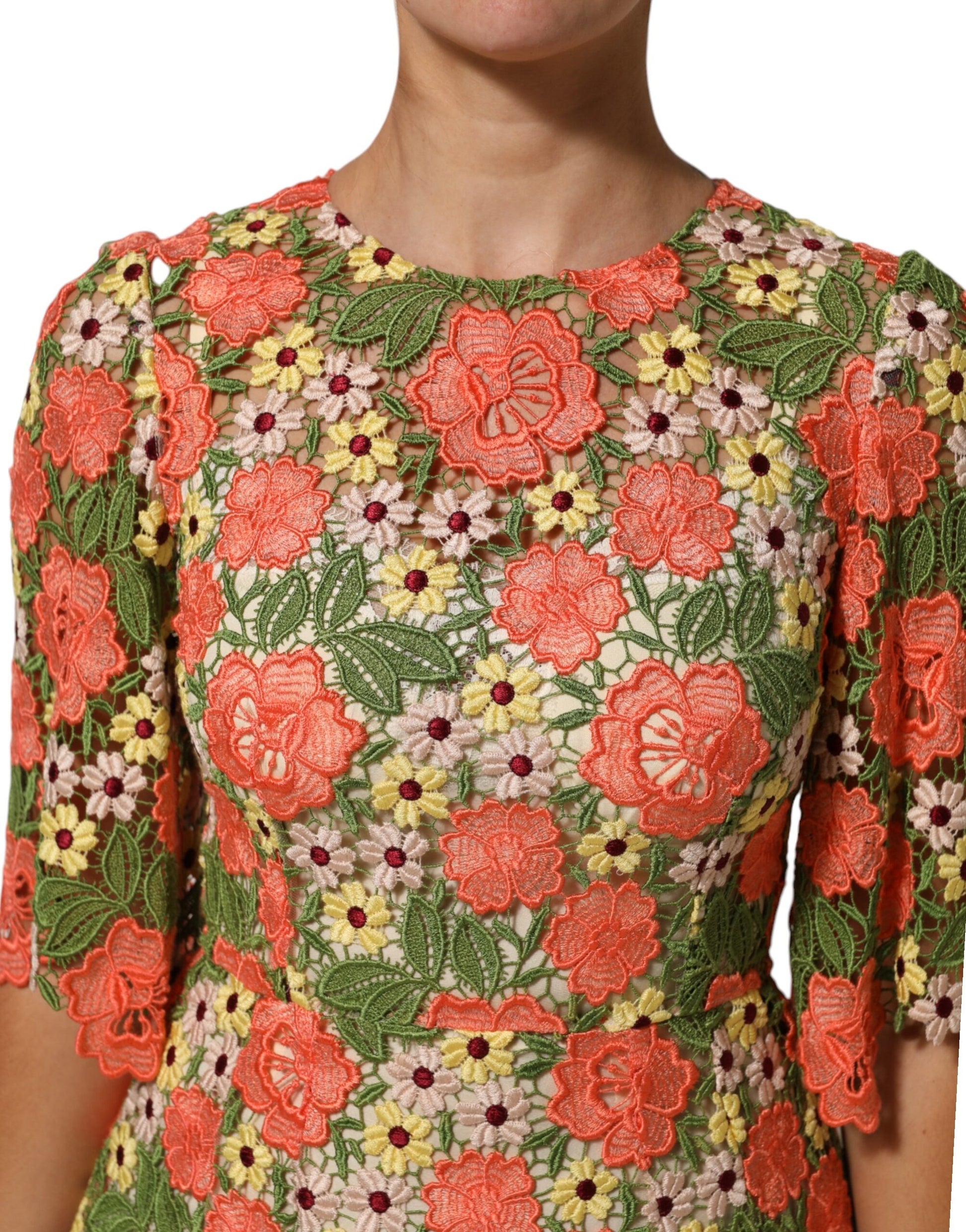 Multicolor Floral Embroidery Aline Mini Dress