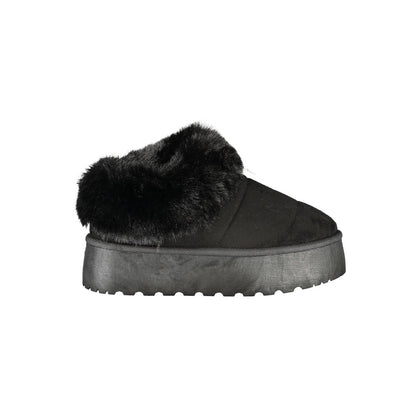 Black Polyester Women Sneaker