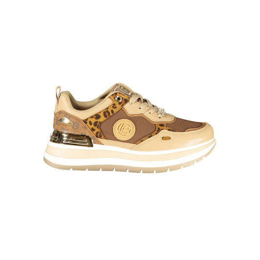 Brown Polyester Women Sneaker