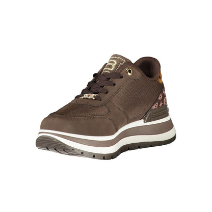 Brown Polyester Women Sneaker