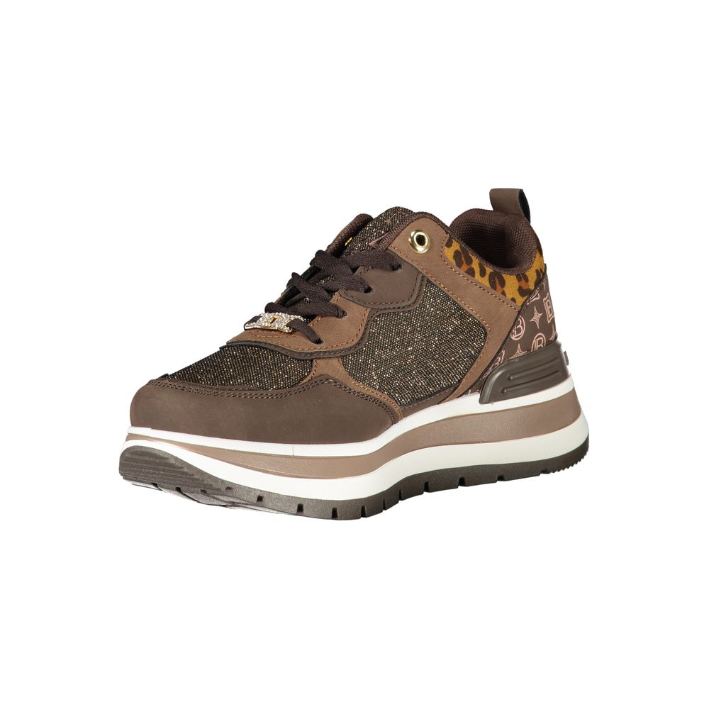 Brown Polyester Women Sneaker