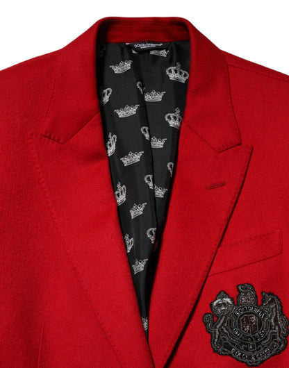 Red Cashmere 2 Buttons Suit Jacket Blazer