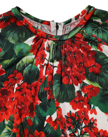 Multicolor Floral Short Portofino Dress