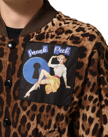 Brown Leopard Print "Sneak Peek" Patch Jacket