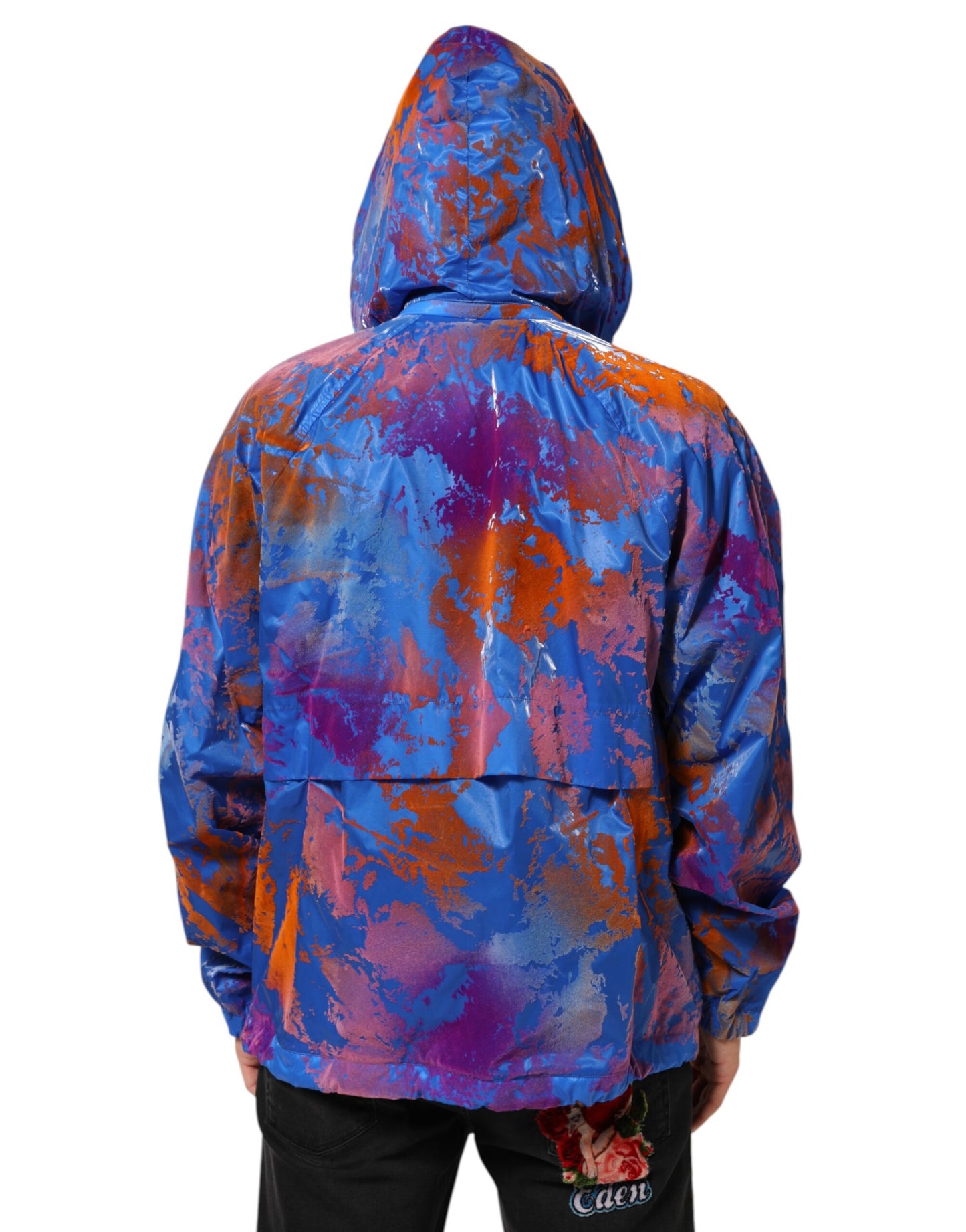 Blue Tie Dye Logo Hooded Sweatshirt Jacket