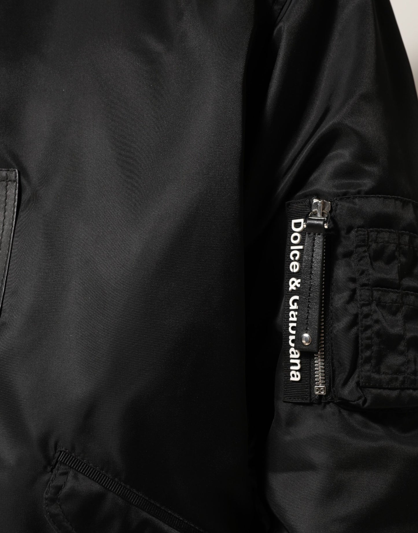 Black Cotton Hooded Full Zip Bomber Jacket