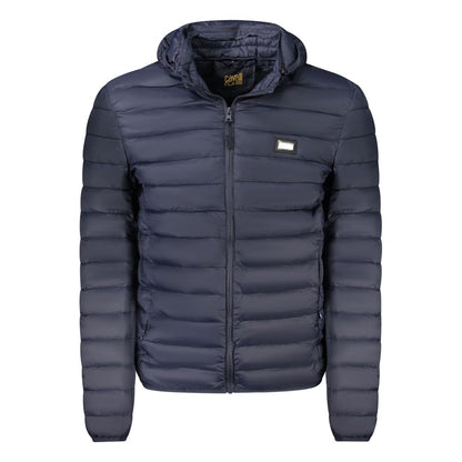Blu Polyester Men Jacket