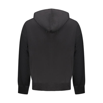 Black Cotton Men Sweatshirt