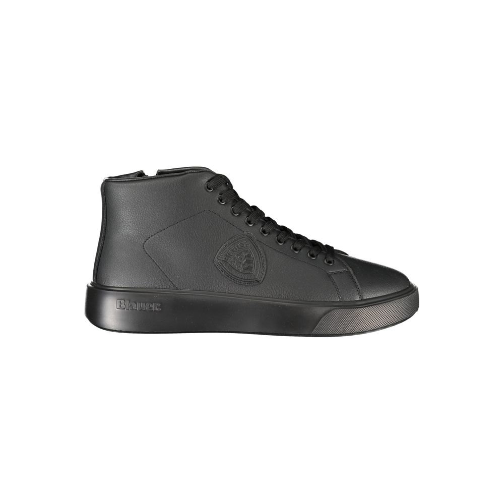 Black Leather Men Sneaker