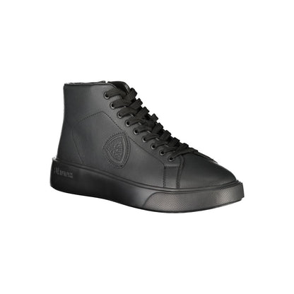 Black Leather Men Sneaker