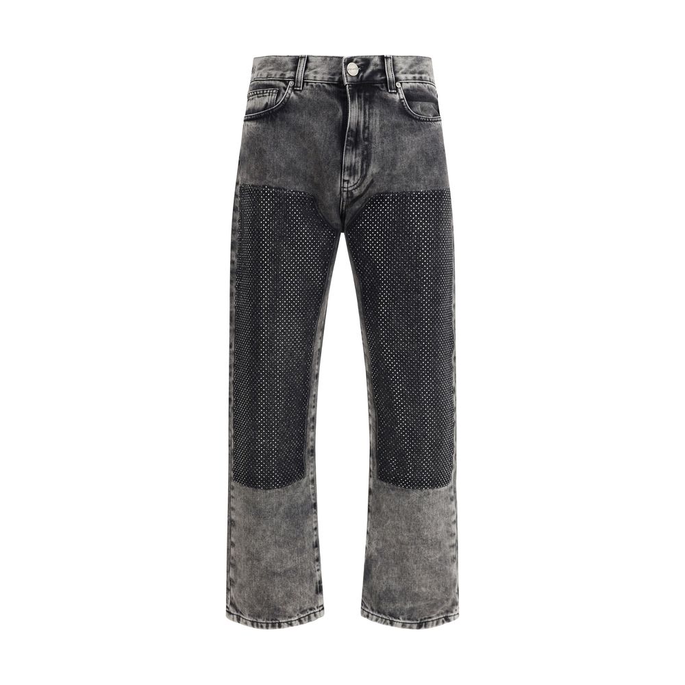Five-pocket Jeans with mini studs