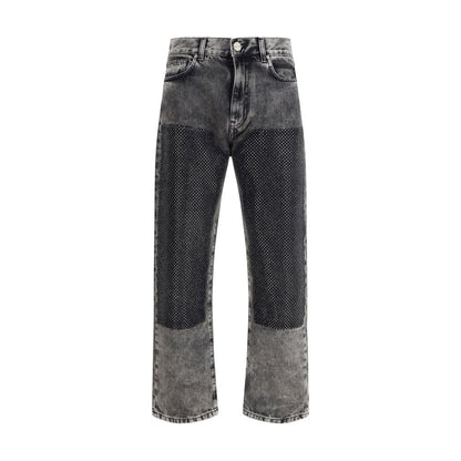 Five-pocket Jeans with mini studs