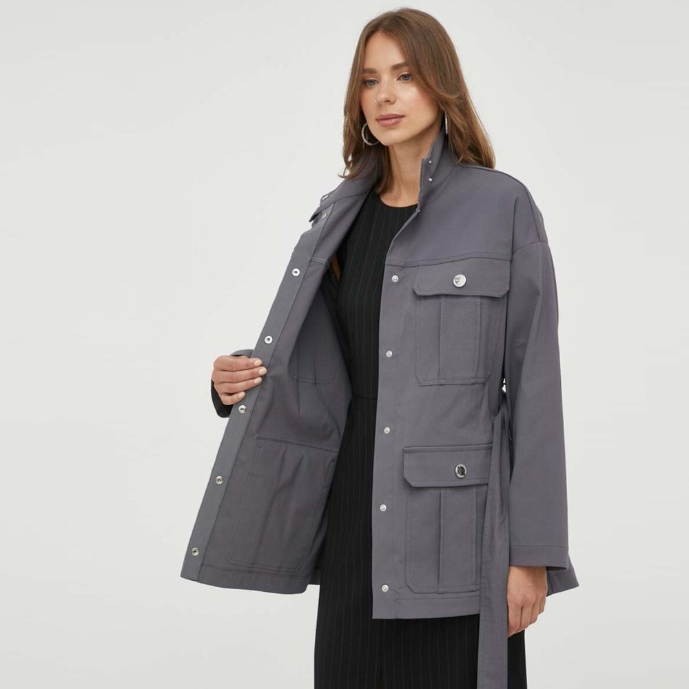 Gray Cotton Jackets & Coat
