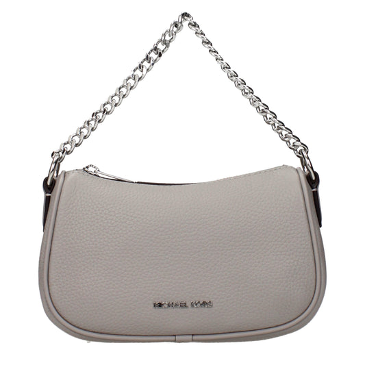 Gray Leather Handbag