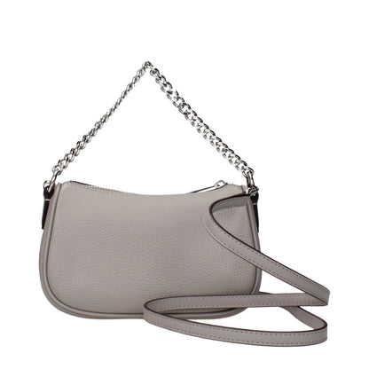 Gray Leather Handbag