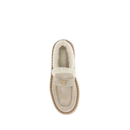 Suede Loafers with shearling