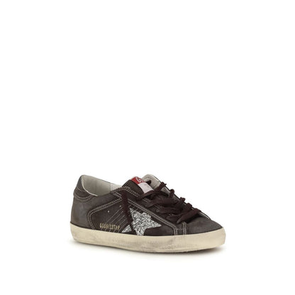 Gray Calf Leather Bos Taurus Low Top Sneakers