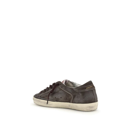Gray Calf Leather Bos Taurus Low Top Sneakers