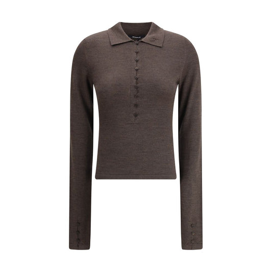 Brown Merino Wool Polo Shirt