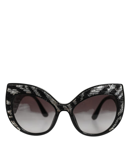 Black Silver Sequin Butterfly Polarized Sunglasses