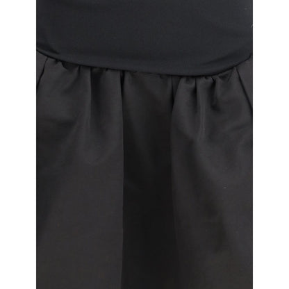 High-neck puff skirt Mini Dress