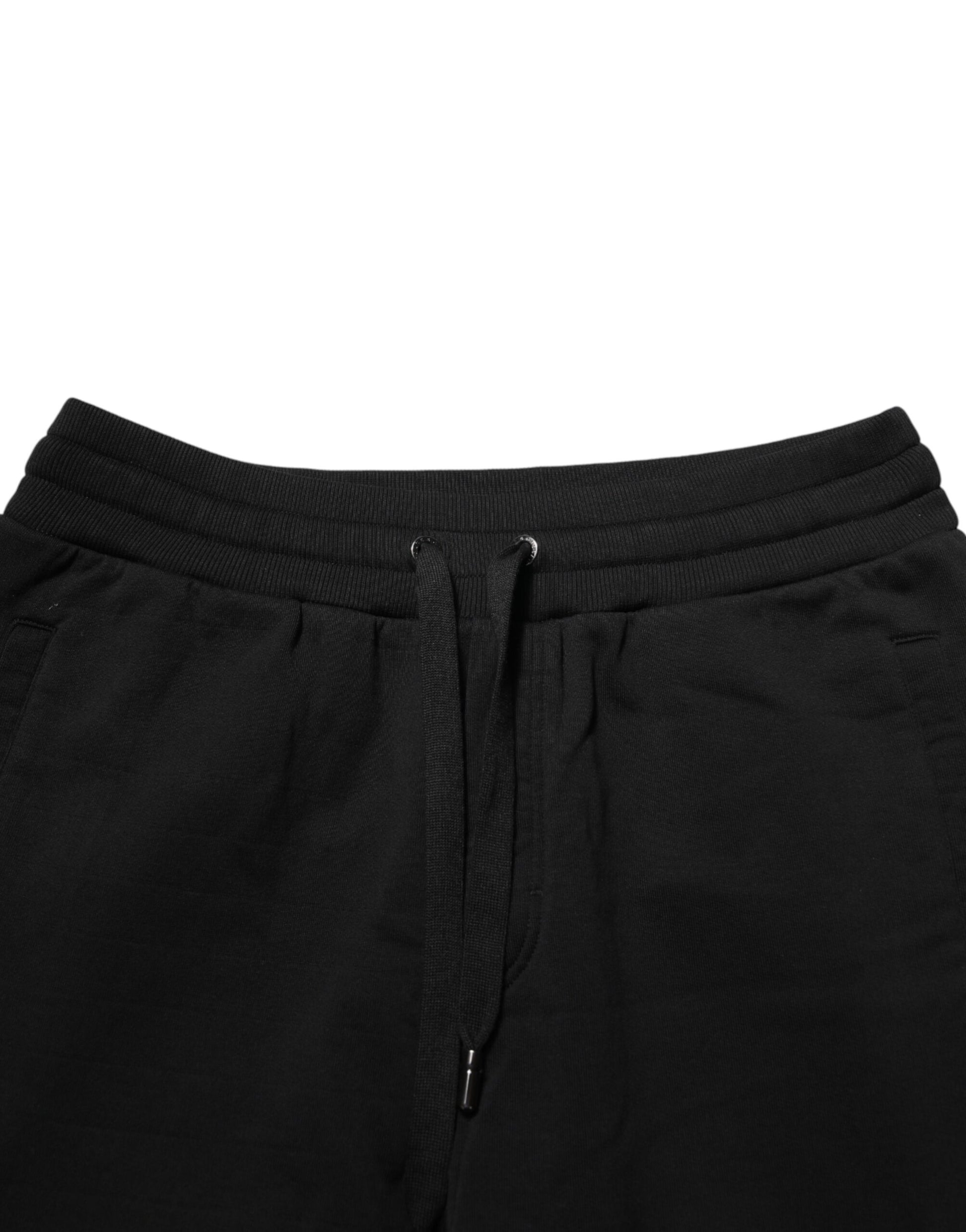 Black DG Logo Cotton Jogger Sweatpants Pants