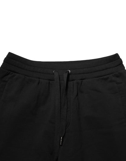 Black DG Logo Cotton Jogger Sweatpants Pants